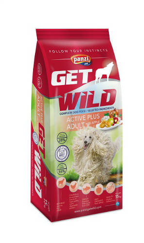 Panzi GetWild Active Plus Lamb,apple Adult (bárány,alma) száraztáp - Felnőtt kutyák részére (15kg)