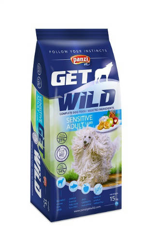 Panzi GetWild Sensitive Lamb,apple Adult (bárány,alma) száraztáp - Érzékeny emésztésű,felnőtt kutyák részére (15kg)
