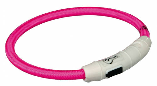 USB, vílágitó nyakörv XS-S, pink
