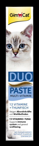 GimCat Multi-Vitamin Duo Paste Thunfisch + 12 Vitamine - kiegészítő eleség (vitamin) paszta macskák részére (50g)