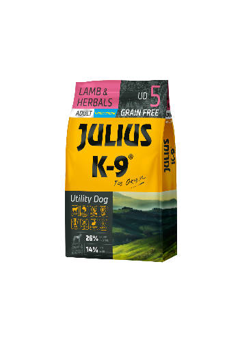 Julius K-9 10kg Utility Dog Hypoallergenic Lamb,herbals Adult (bárány,gyógynövény) száraztáp - Felnőtt kutyák részére