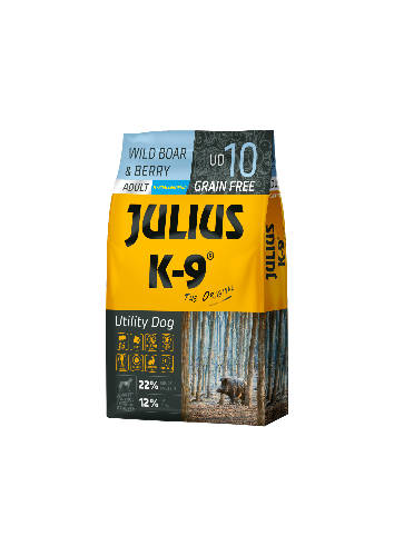 Julius K-9 10kg Utility Dog Hypoallergenic Wild boar,berry Adult (Vaddisznó,bogyók) száraztáp - Felnőtt kutyák részére