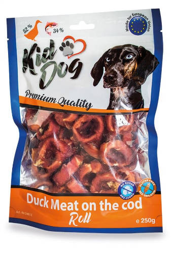KidDog Duck Meat on the cod roll - jutalomfalat (kacsahús, tőkehal) kutyák részére (250g)