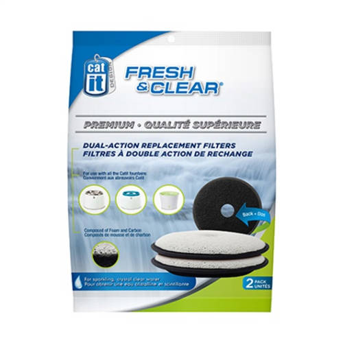 Catit Fresh & Clear premium replacement filters - csere szűrő (ivókúthoz) 2db (bármely Catit ivókúthoz)