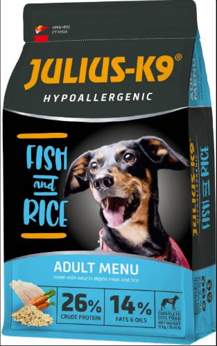 JULIUS K-9 12kg Adult Hypoallergenic (hal,rizs) száraztáp - Ételallergiás felnőtt kutyák részére