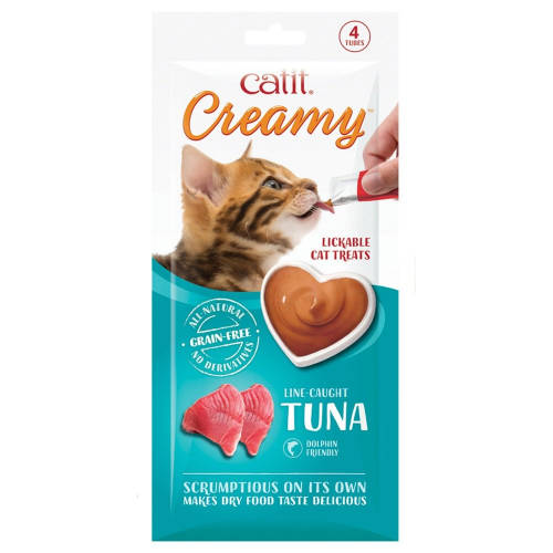 Catit Creamy tuna - jutalomfalat krém (tonhalas) macskák részére (4x10g)