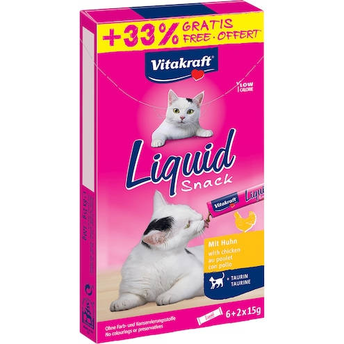 Vitakraft Cat Liquid Snack - jutalomfalat szósz (csirke) macskák részére (6+2x15g) +33%