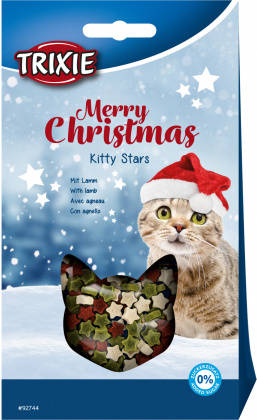 1+1grátis Trixie Christmas Kitty Stars - jutalomfalat (bárányos) macskák részére (140g)