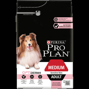 PRO PLAN Medium Adult OPTIDERMA (lazac) - száraztáp - felnőtt kutyák részére (14kg)