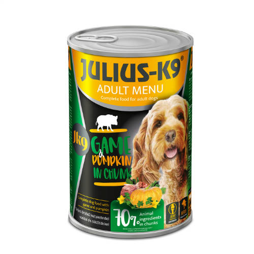 Julius-K9 konzerv Adult - nedveseledel (vaddal,sütőtökkel) felnőtt kutyák részére (1240g)