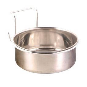 Trixie Bowl with Holder, Stainless Steel - madáretető (fém) kalitkákba (150ml/ø7cm)